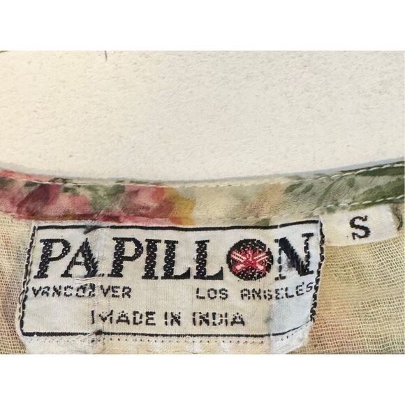 Vintage Papillon  90's Hopeless Romantic Crinkle Tee Style Midi Dress Small - Picture 3 of 8